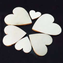 50/100pcs 10-50mm Wooden Love Heart Shape Confetti Blank Love Natural Craft Supplies Wedding Valentine's Day Decoration
