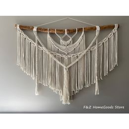 Large Layered Macrame Wall Hanging Tapestry Hand Weaving Bohemian Style For Home Decor Living Room Bedroom Headboard Decoration
