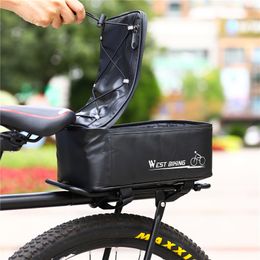 WEST BIKING Waterproof Bicycle Trunk Bag 4L Reflective Cycling Saddle Seat Panniers Rack MTB Road Bike Travel Luggage Carrier