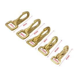 4pcs Solid Brass Halter Snap Hook Bag Clasp Dog Collar Pet Leash Rope Strap Webbing Clip Leather Accessory 5 Sizes