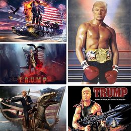 America Great Tank Hero Donald Trump Flag 5D Diamond Painting Mosaic Diy Full Square Diamond Embroidery Cross Stitch Home Decor