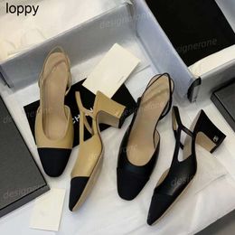 Yeni 24SS tasarımcıları elbise ayakkabıları Slingbacks sandal bale daire ayakkabıları espadriles balerin bayanlar bayanlar parti düğün kadınlar tıknaz ayakkabılar