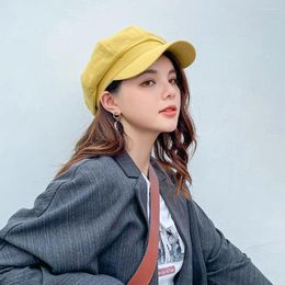 Berets Breathable Warm Cotton And Linen Girls Autumn Winter Clothes Accessories Women Sboy Caps Painter Hat Octagonal Beret