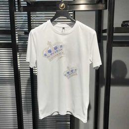 Men's T-Shirts Summer personality hot diamond design new arrival mens hip-hop head T-shirt brand oversized Korean cotton short sleeved J240409