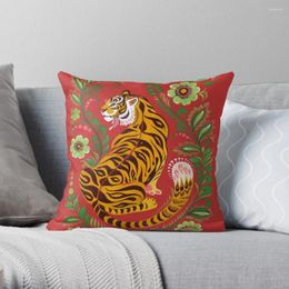 Pillow Tiger Folk Art Throw Cover Luxury