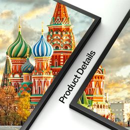 Russia Saint Basil's Cathedral Canvas Painting Poster and Prints European Beautiful Architecture Wall Art Picture for Home Decor