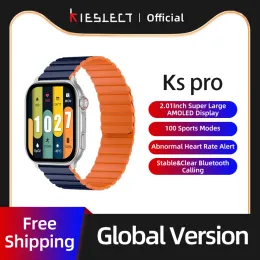 Kieslect Watches Ks Pro Smartwatch 2.01 Inch Super Large AMOLED HD Display KIES OS 2.0 Bluetooth Calling Sports Smart Watch for Men Gift