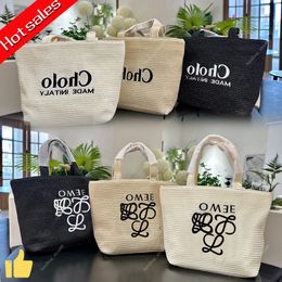 Luxury brand designer women's fashion bag bamboo woven handbag embroidered grass woven shopping bag woven bag