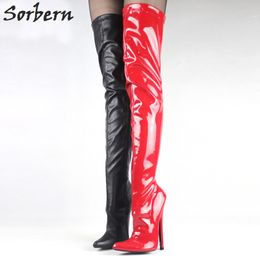 Sorbern Women Boots Plus Size 18CM High Heels Unisex Gay Dance Boots Over The Knee Length Custom Made Colour Shoes Boot