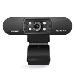 Webcams USB webcam H800 HD 1080P camera LED light night vision auto focus Builtin digital microphone Drivefree with base