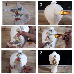 2PCS Pottery Art Transfer Paper Glaze Underglaze Colorful Flower Paper High Temperature Ceramic Decals DIY Polymer Clay Tools