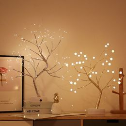 36 108 LED USB Battery Power Touch Switch Tree Light Night Fairy Light Table Lamp For Home Bedroom Wedding Party Christmas Decor C268F