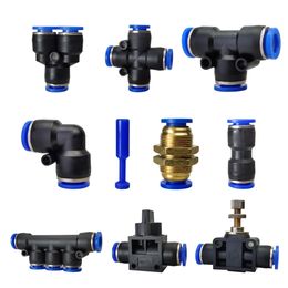 Pneumatic fitting PY/PU/PV/PE/HVFF/SA/PK pipe gas connectors direct thrust 4 to 12mm plastic hose quick couplings