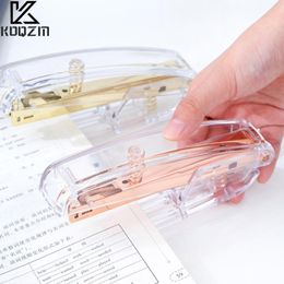 Transparent Rose Gold Stapler Puncher Nail Lifter Frosted Colorful Scissors Office Supplies