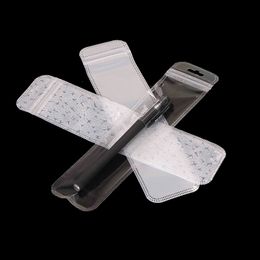 50Pcs Clear Zip Pen Bag With Hang Hole Plastic Reclosable Poly Pouches Gift Pen Packaging Bags Jewellery Necklace Bag