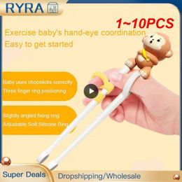 Chopsticks 1-10PCS Baby Learning Training Cartoon Animal Beginner Chopstick Tableware Kids Eating Helper Tools