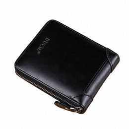 new Vintage Short Mens Wallet High Quality Busin Purses Retro Small Leather Wallet Men Luxury Card Holder Zipper Coin Purse m21v#