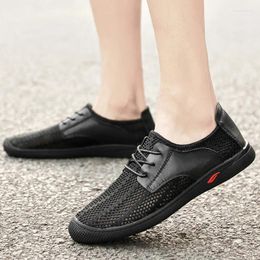 Casual Shoes 2024 High Quality Men Lace Up Men's Vulcanize Spring And Autumn Net Cloth Breathable Low-heeled Sport