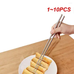 Chopsticks 1-10PCS Stainless Steel Solid Long 36cm Reusable Handheld Kitchen Non-Slip Home Restaurant Tableware