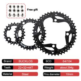 MTB Chainring 3*9S 22T 32T 44T Single/triple Bicycle Chainwheel Ultralight Mountain Bike Chainring Fit Shimano Crankset Part