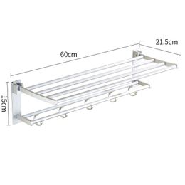 Punch-free Space Aluminium Bathroom Shelves, Two Layer Towel