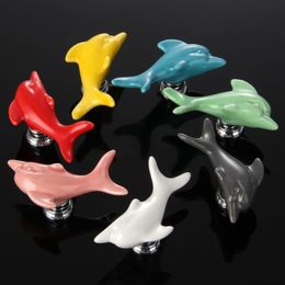 DRELD 1Pc Furniture Handles Wardrobe Door Pull Drawer Kitchen Cupboard Handle Cabinet Knobs and Handles Decorative Dolphin Knob