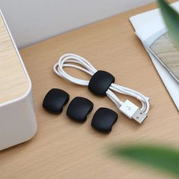 Cable Clips Winder Silicone Cable Organizer Desktop Wire Storage Charger Cord Holder USB Charging Mouse Earphone Wire Management