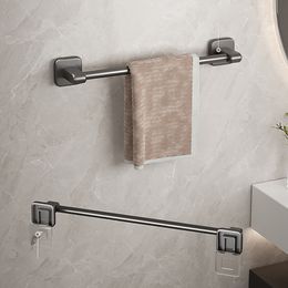 Towel Holder No Drilling Bathroom Organizers Self-adhesive Towel Bar Bathroom Shelves Kitchen Storage Rack