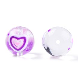 20pcs Round Transparent Handmade Lampwork Beads With Heart Flower Planet for DIY Earrings Bracelet Jewellery Making