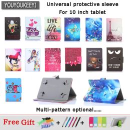 Case Universal stand Cover case for Digma Plane 1550S 3G 10.1inch Tablet Cartoon Printed PU Leather Case+gifts