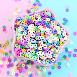 100g/lot Polymer Hot Clay Sprinkles for Crafts Round Circle Flower 5mm Soft Clay Slice DIY Slime Making Accessories