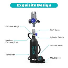 Chikadiv C400 Scuba Diving Equipment Breath Underwater Portable Oxygen Bottle Mini Scuba Tank Snorkeling Set