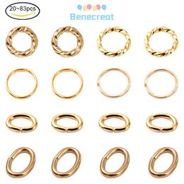 20-100PC Brass Open Jump Rings Long-Lasting Plated Twist Ring Real 18K Gold Plated for Jewellery Making DIY Bracelets