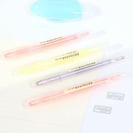 6 pcs/lot Korea Stationery creative Acrylic Double Head Highlighter Student Fresh Candy Color Graffiti Pen School Office Markers