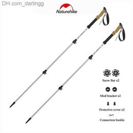 Trekking Poles Naturehike 3-stage Aluminium alloy hiking pole telescopic hiking poleQ