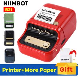 Printers Niimbot B21 B1 Wireless Thermal Label Printer Mini Portable Barcode Label Maker Moble Price Tag Sticker Machine 20 50mm Paper