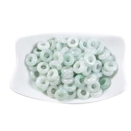 Natural Jadeite Myanmar Ice Jade Donut Beads For Jewelry Making Diy Bracelet Necklace Accessorie Burma Jade Rondelle Abacus Bead