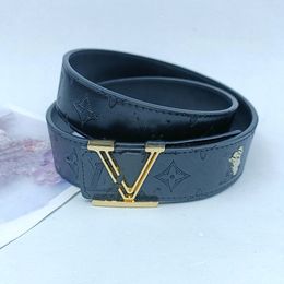 Fashion Black Leather Belt for Women and man Classic Gold or Silver Buckle Belt for Dress Jeans Pants3.5CM (1.38'') Wideth