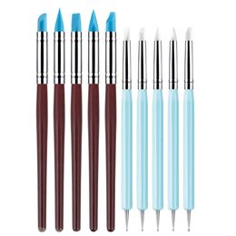5Pcs Silicone Clay Sculpting Tool Modelling Dotting Tool Pottery Clay Sculpture Carving Kit for Ploymer Cray DIY Handicraft Nail