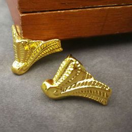 4Pcs Golden Leg Corner Protector Gift Box Decorative Feet Wood Case Four-legged Foot Support Foot Home Furniture Foot Hardware