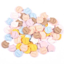 50Pcs Love Pattern Labels Embossed Tags DIY Flag Label For Garment Sewing Accessories 15x15mm cp3511