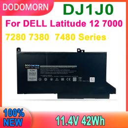 Batteries DODOMORN DJ1J0 DJ1JO PGFX4 Laptop Battery For DELL Latitude 12 7000 7280 7380 7480 Series Notebook Tablet PC 11.4V 42Wh