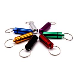 1 PCS Colorful Baby Aluminum Pill Box Medicine Case Container Bottle Holder Keychain Outdoor Pill Case Pillbox Portable