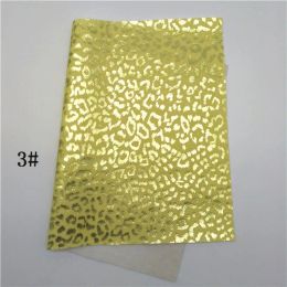 Pastel Colors Leopard Printed Synthetic Faux Leather Vinyl Fabric Sheets Felt Backing Leather for Bows Earrings 21X29CM T557A