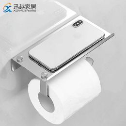 Toilet Paper Holders Toilet Paper Holder Towel Hanger Mirror 304 Stainless Steel WC Phone Tray Wall Bathroom Organizer Roll Tissue Box Accessories 240410