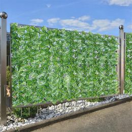 Decorative Flowers Simulated Leaf Hedge Screen Artificial Balcony Fence Garden Privacy Realistic Green Heat Resistant