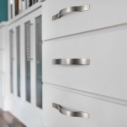 Aluminium Alloy Brushed Silver Cabinet Handles Modern Style Kitchen Door Handles Drawer Knobs Wardrobe Furniture Pulls