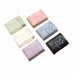 cat Wallets for Women Fi Cute Cartos Luxury Women's Small Wallet Leather Short Card Hold Package Female Wallet Coin Purse E4m0#