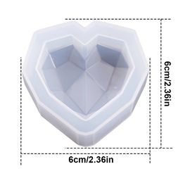 3D Diamond Soap Mould Love Heart Shape Silicone Mould DIY Car Pendant Aromatherapy Plaster Heart Mould Candle Moulds Soap Making