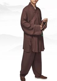 UNISEX Summer&Spring Buddhist Monk suits uniforms Buddhism lohan arhat shaolin martial arts clothing brown/green/blue/red